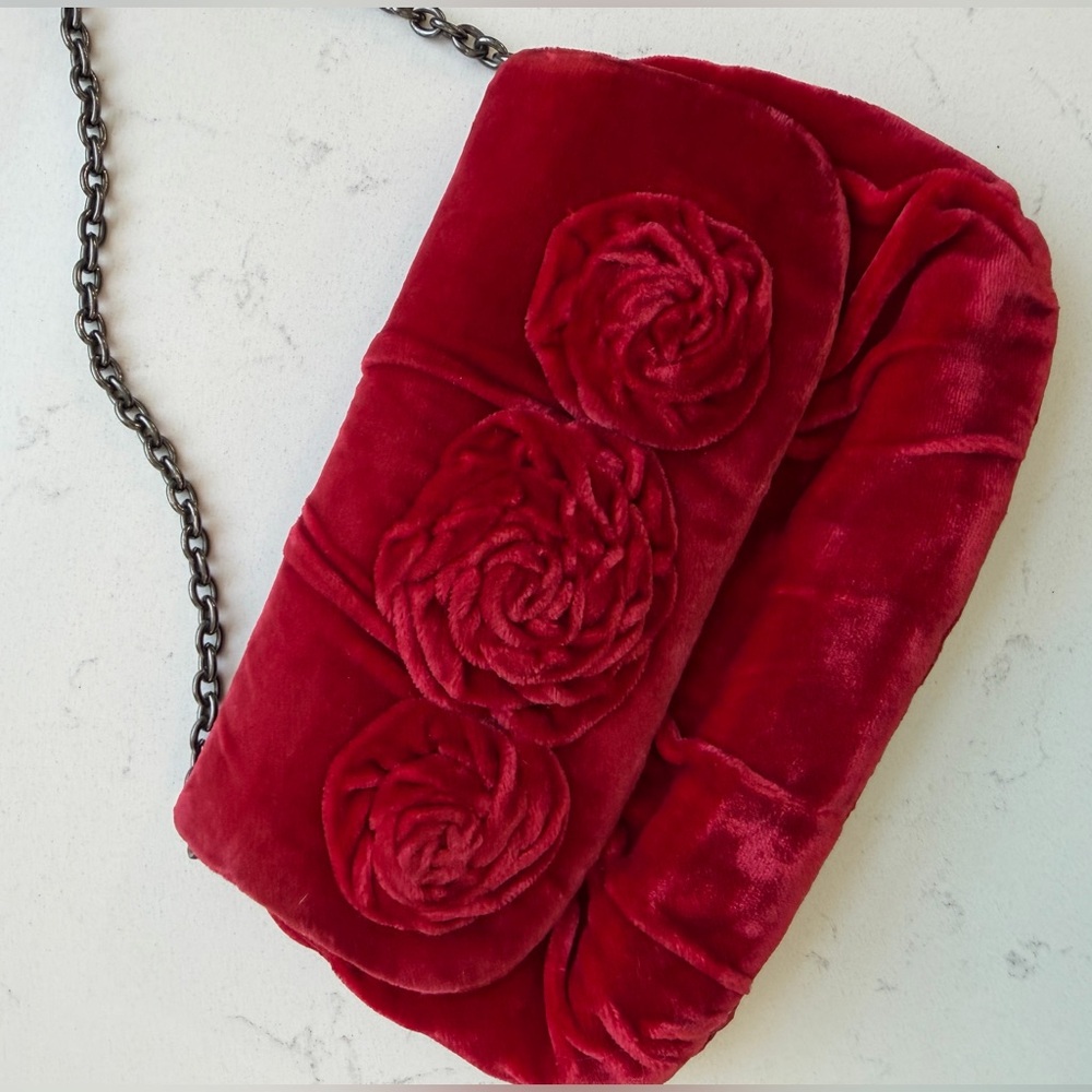 Jorge Christopher Red Velvet Women's Evening Bag